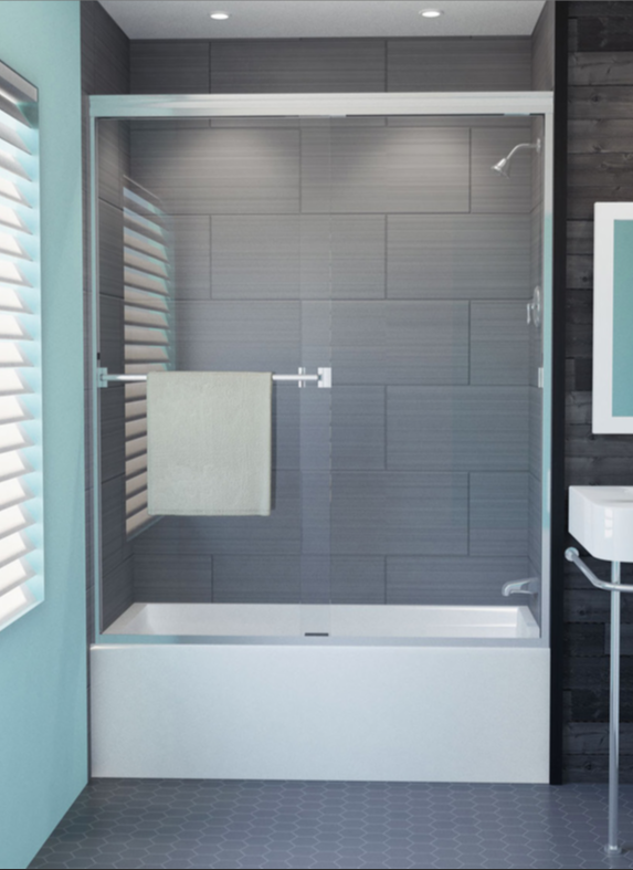 340/350 SEMI-FRAMELESS BYPASS SLIDING SHOWER DOORS